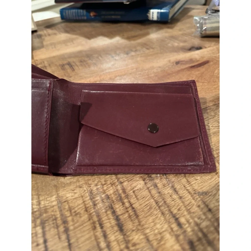 Authentic Cartier Must De Cartier Burgundy Leather Wallet Bifold Vintage France